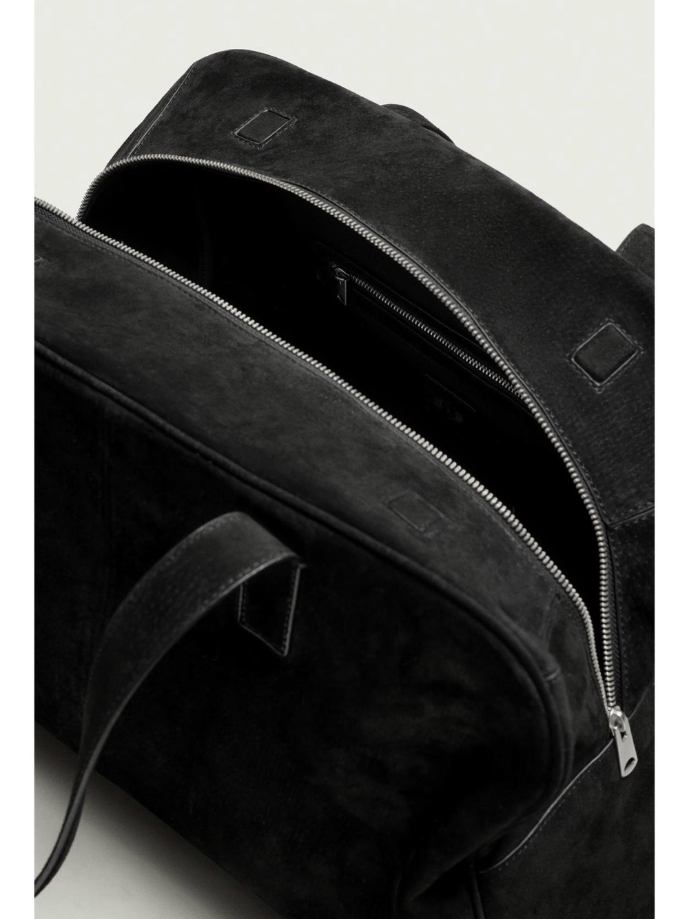 Zara Black Suede Duffel Bag - Picture 4 of 9